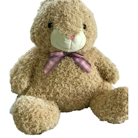 Homerbest Plush Bunny Rabbit Easter Large Soft Stuffed Floppy 26" Bow Cream Tan - Picture 1 of 7